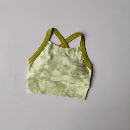 Sportondergoed Schokbestendig hardloopfitnessbeha met hoge intensiteit Cup uit één stuk Gedrukt yogapak met zijborst Sexy pak